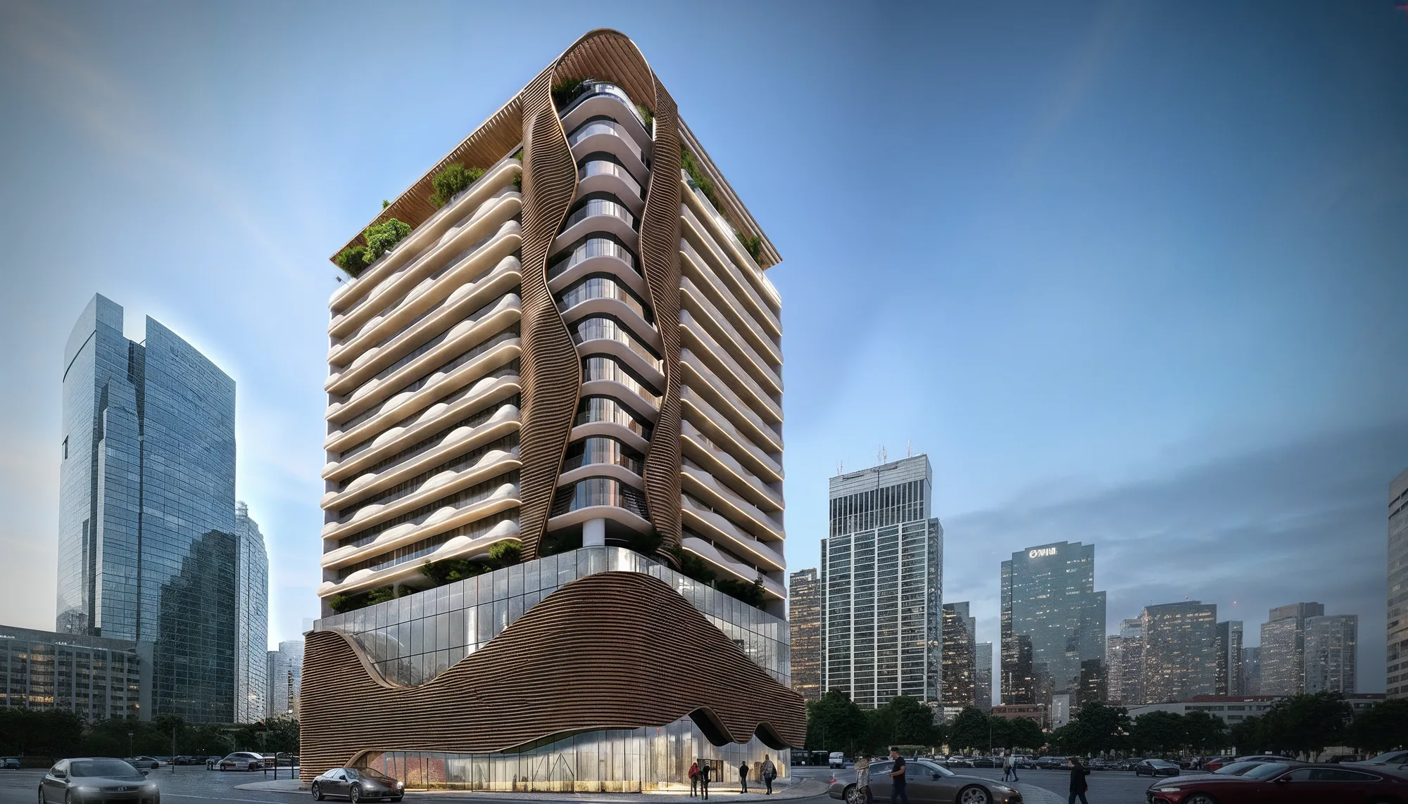 הדמיית מגדל SKY HARMONY של Peace Homes Development ב-JVC