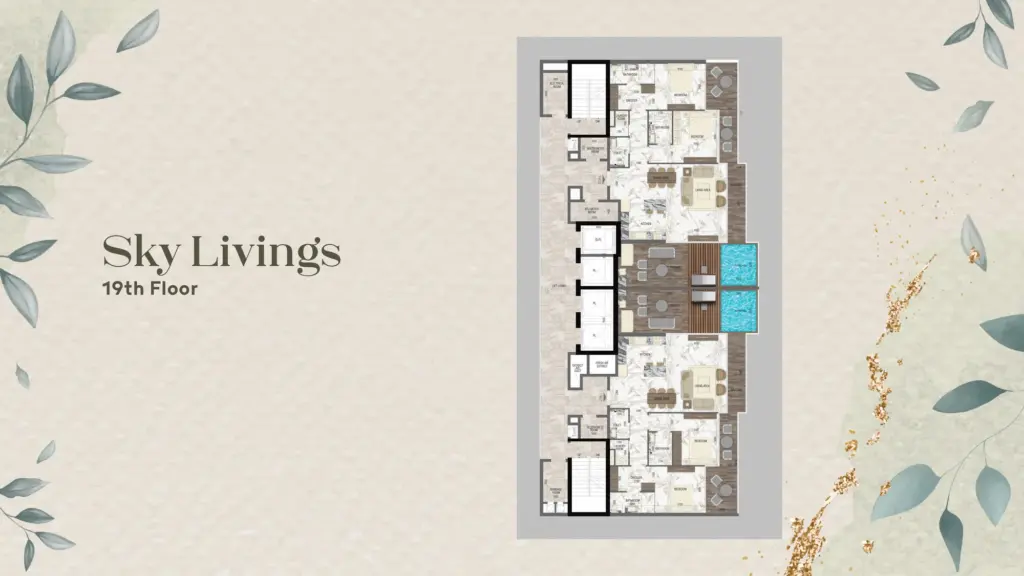 תוכנית יחידה פריסת יחידות · עמוד 10, פרויקט SKY LIVINGS בדובאי