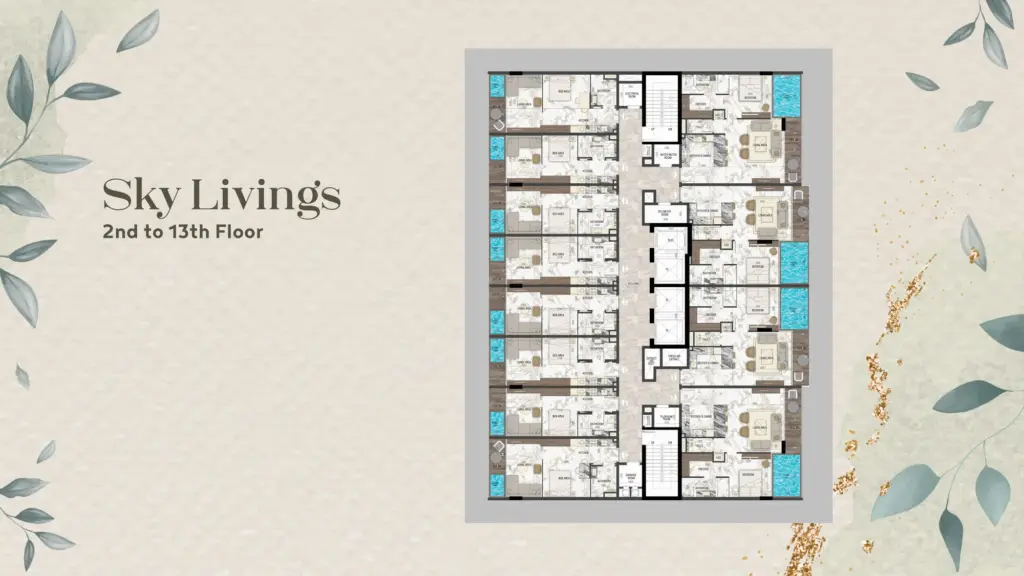 תוכנית יחידה פריסת יחידות · עמוד 4, פרויקט SKY LIVINGS בדובאי