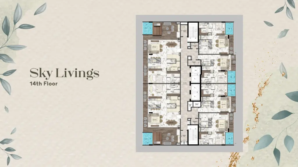 תוכנית יחידה פריסת יחידות · עמוד 5, פרויקט SKY LIVINGS בדובאי