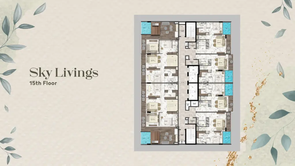 תוכנית יחידה פריסת יחידות · עמוד 6, פרויקט SKY LIVINGS בדובאי