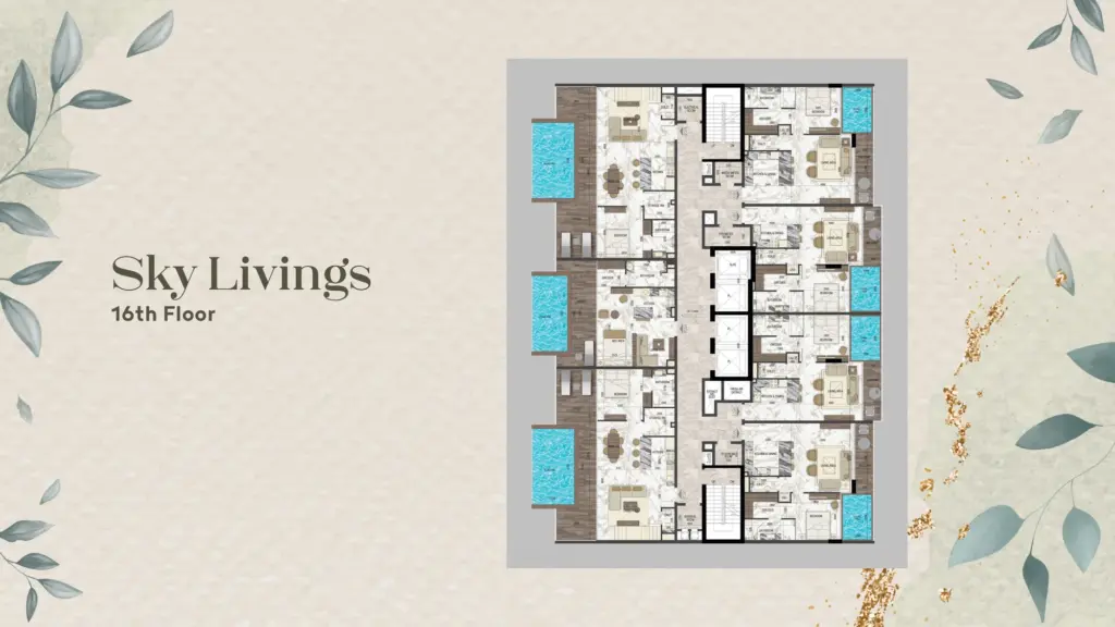 תוכנית יחידה פריסת יחידות · עמוד 7, פרויקט SKY LIVINGS בדובאי