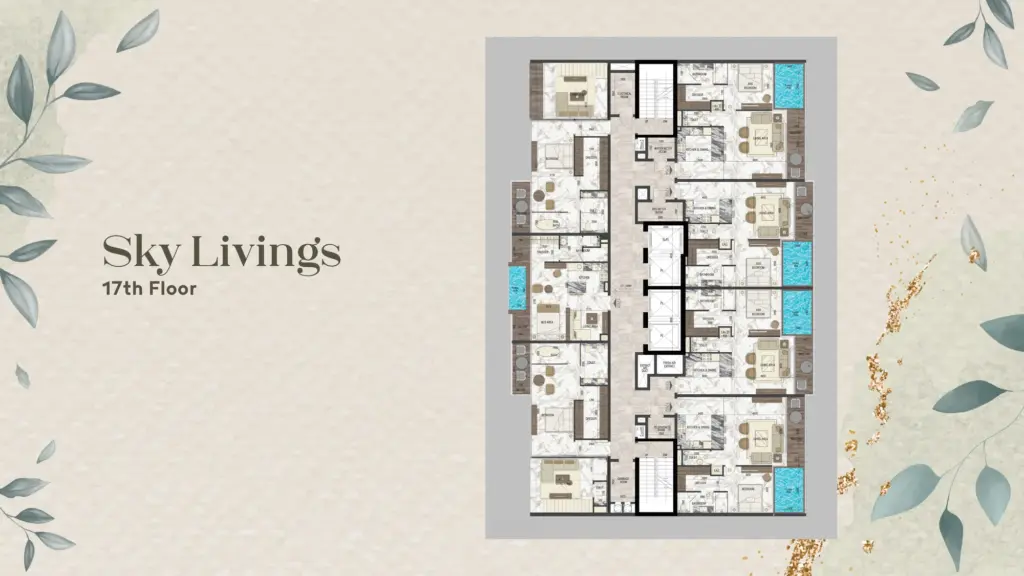 תוכנית יחידה פריסת יחידות · עמוד 8, פרויקט SKY LIVINGS בדובאי