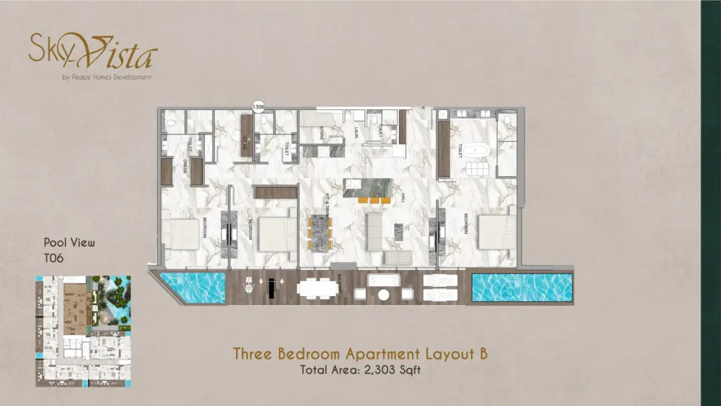 תוכנית יחידה פריסת יחידות · עמוד 14, פרויקט SKY VISTA בדובאי